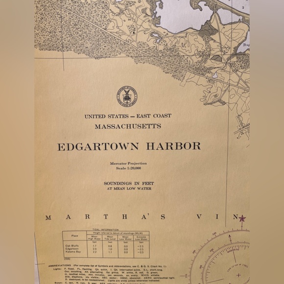 Vintage coastal map of Martha's Vineyard - Picture 2 of 6